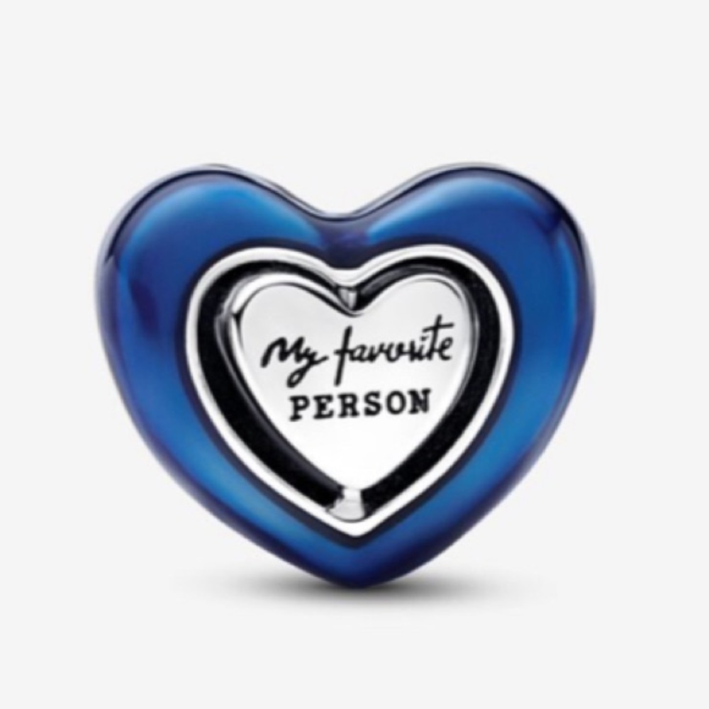 Pandora Blue Spinnable Heart Charm